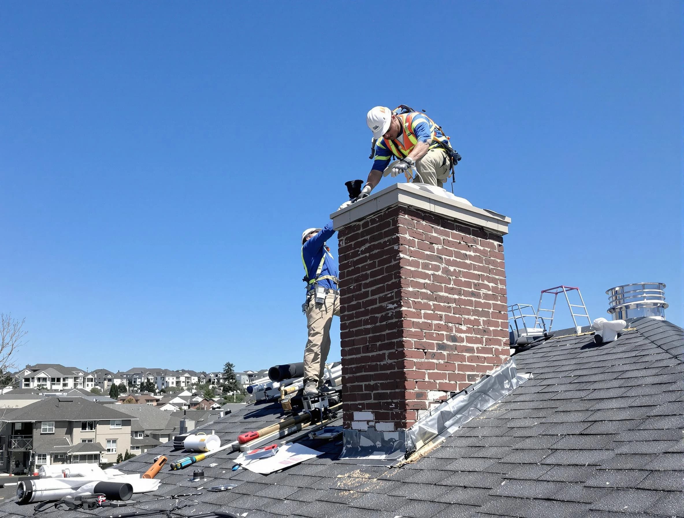 Lochbuie Chimney Sweep repairing a chimney crown in Lochbuie, CO