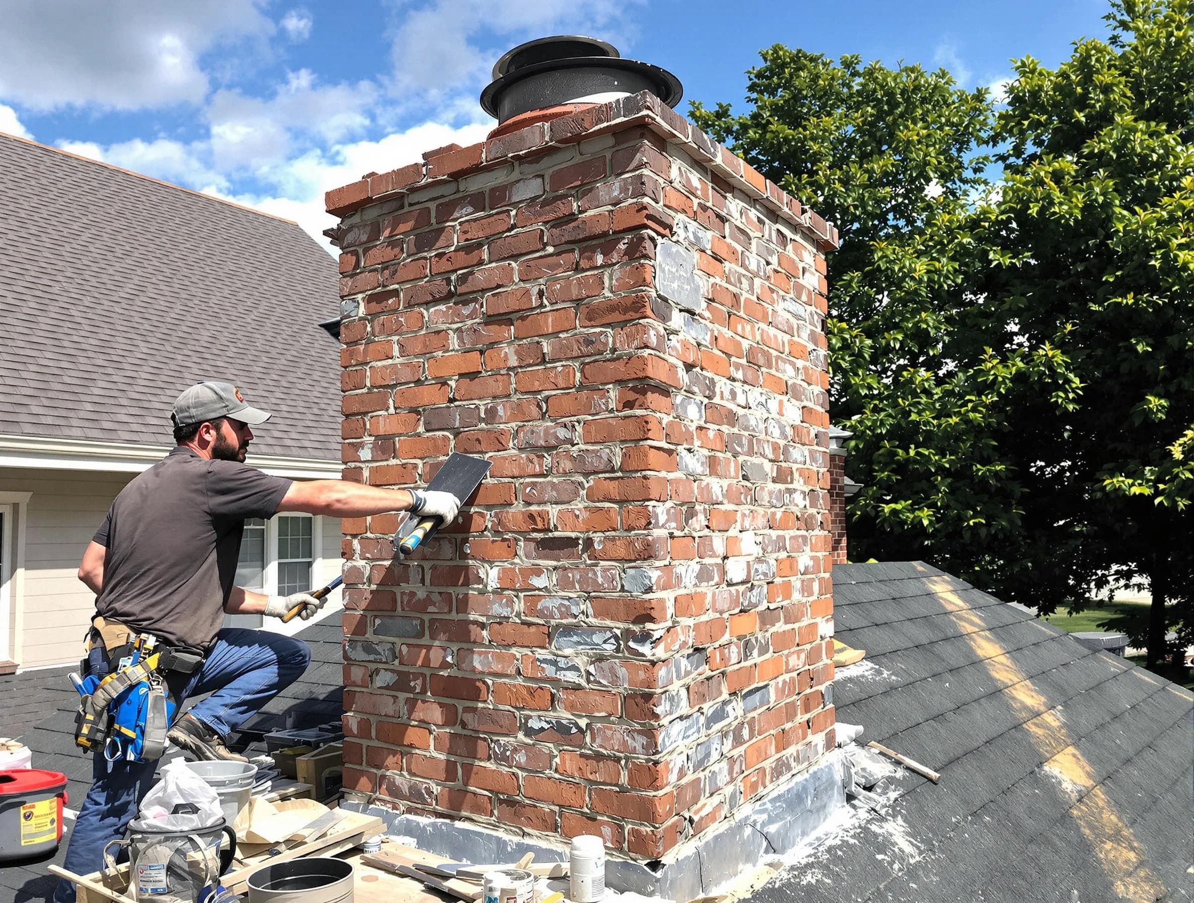 Completed chimney rebuild by Lochbuie Chimney Sweep in Lochbuie, CO