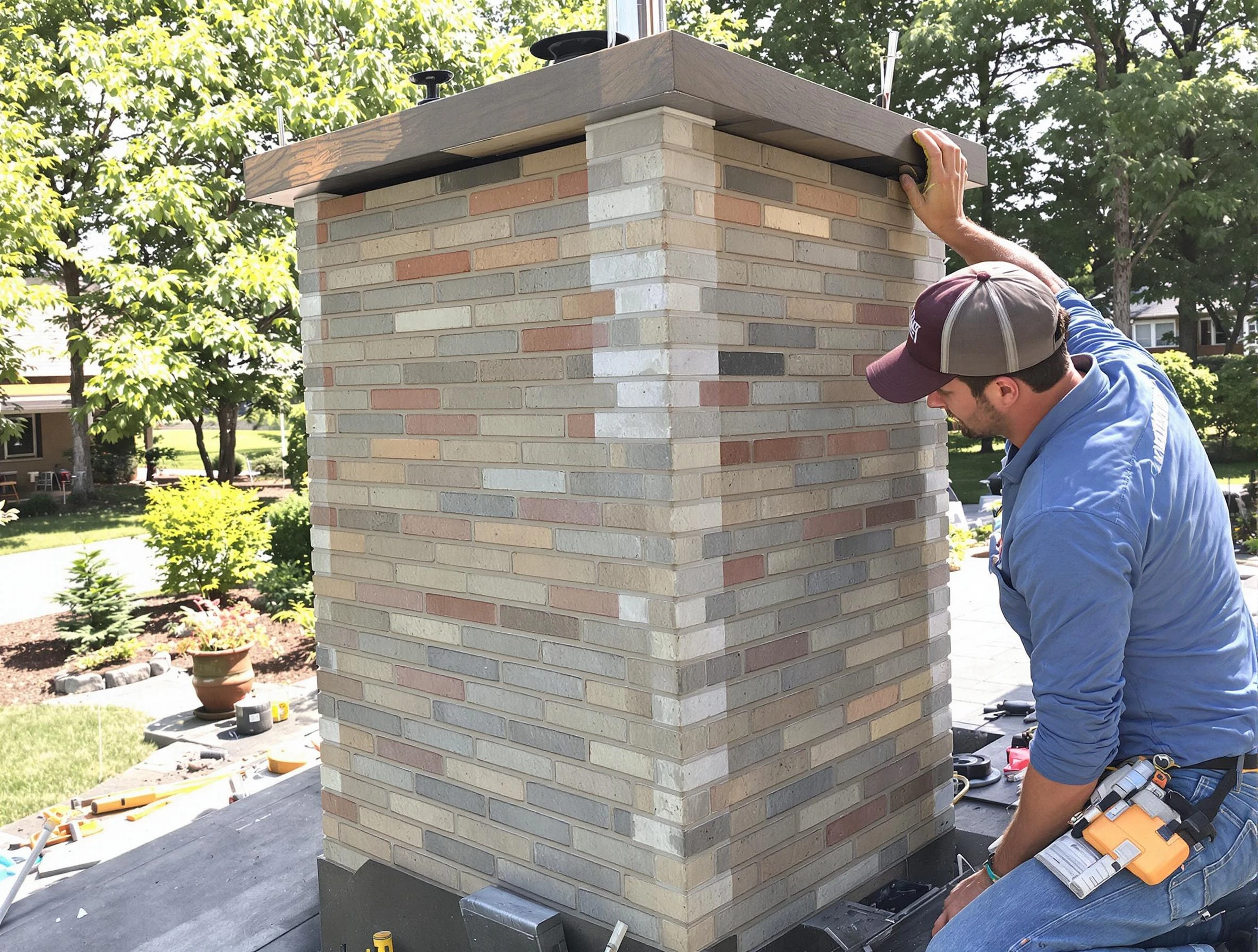 Lochbuie Chimney Sweep completing a modern chimney remodel in Lochbuie, CO