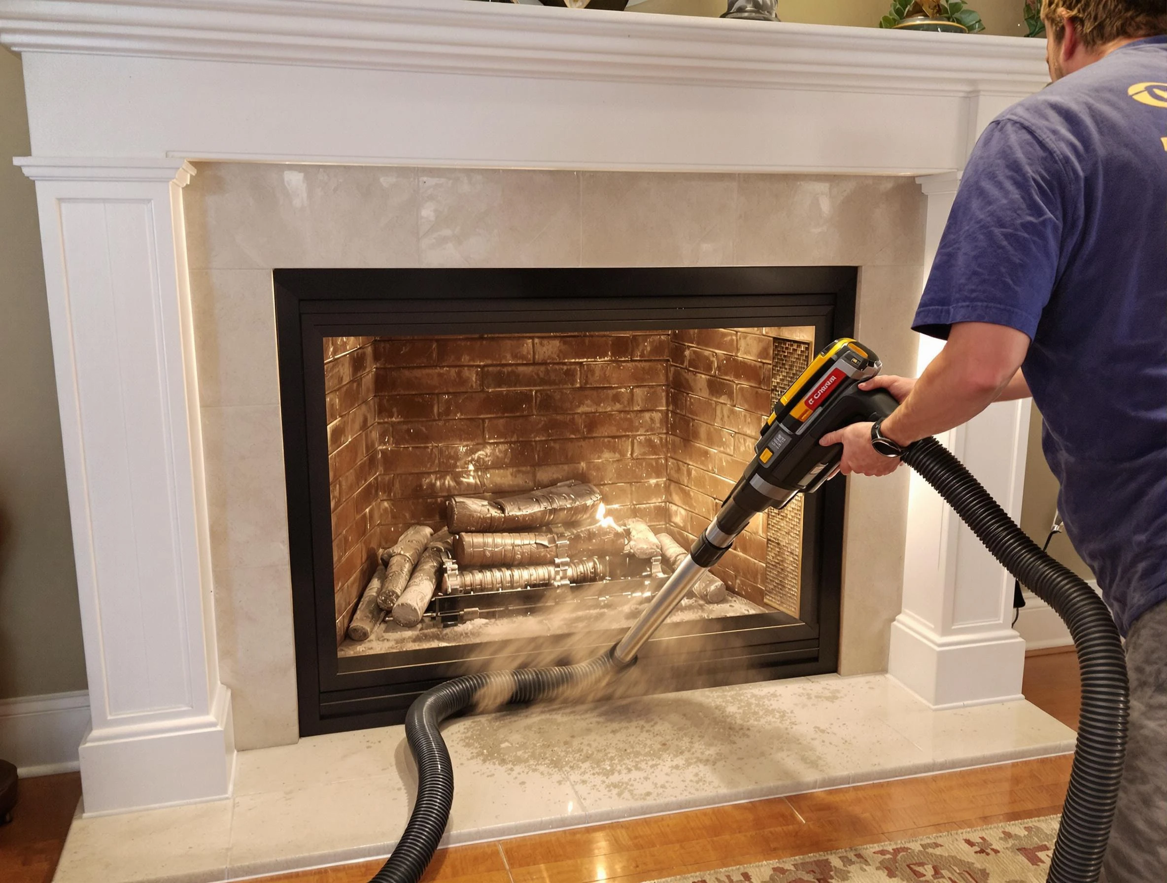 Fireplace cleaning performed by Lochbuie Chimney Sweep in Lochbuie, CO